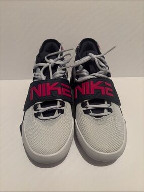 Nike Kids Sneakers in Light Gray and Blue with Pink Logo
